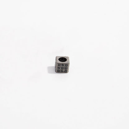 1Pcs Brass Cubic Zirconia Square Spacer Beads
