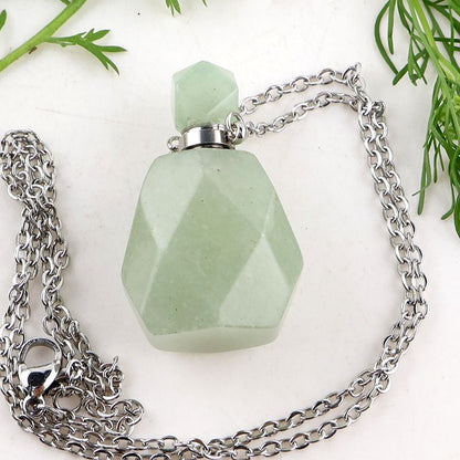 Healing Crystal Freefrom Shape Perfume Pendant Necklace