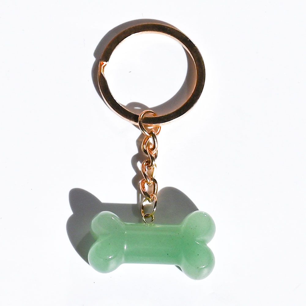 Healing Crystal Dog Bone Keychains Set