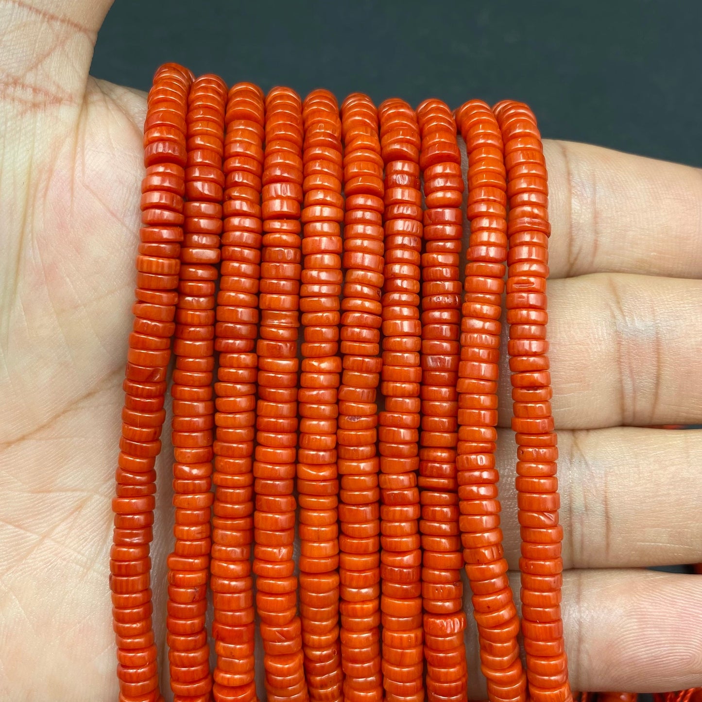 Rondelle & Heshi Shape Coral Beads
