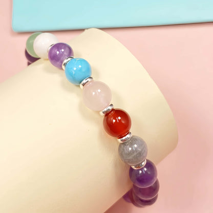 Amethyst Seven Chakra Crystal Bracelets