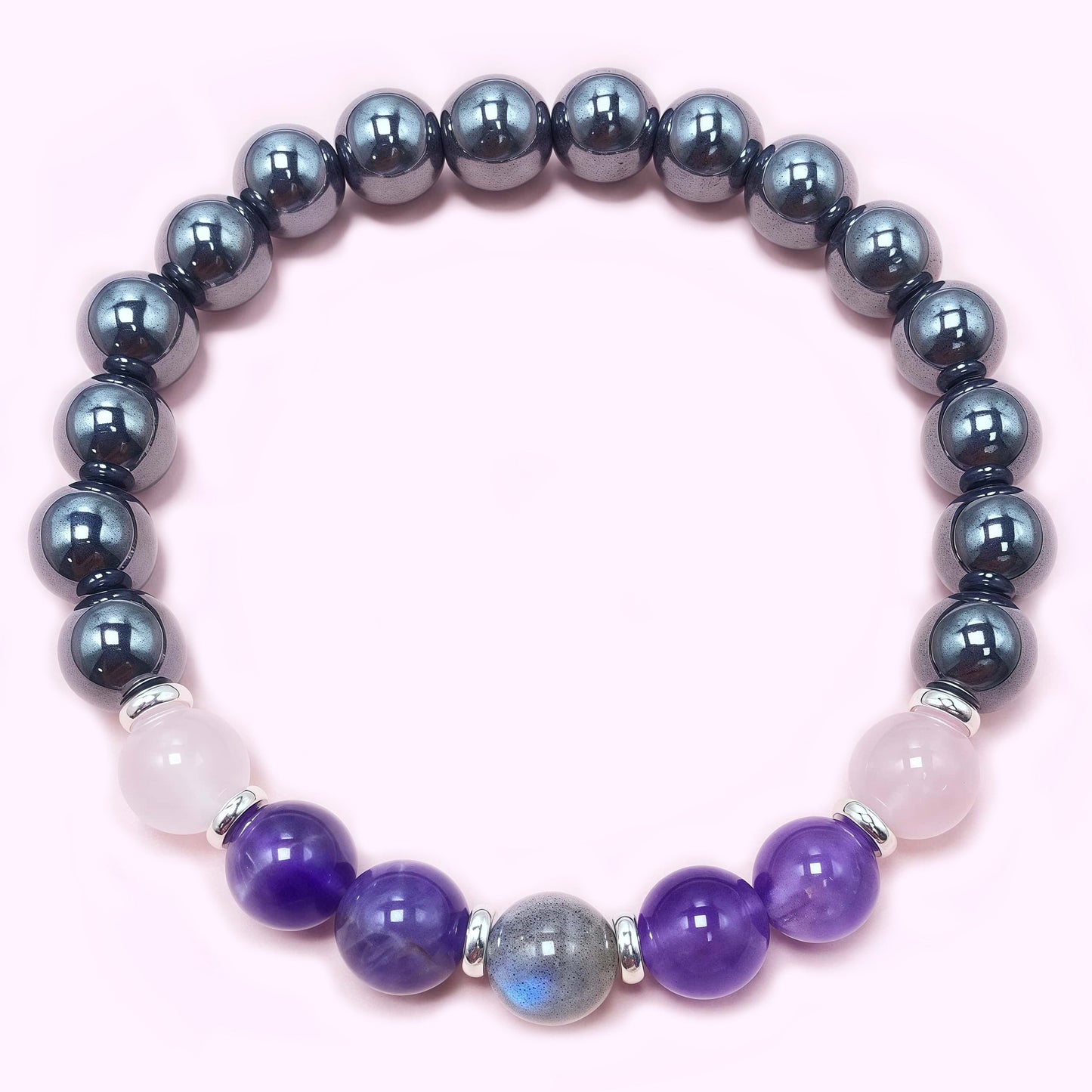 Hematite Seven Chakra Crystal Bracelet