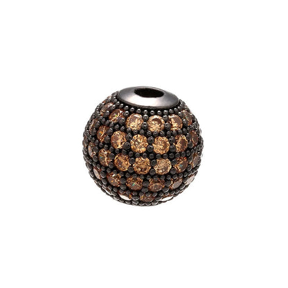 High Quality Brass Cubic Zirconia Round Spacer Beads 6mm/8mm/10mm