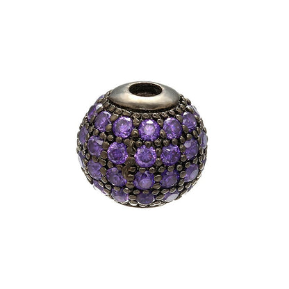 High Quality Brass Cubic Zirconia Round Spacer Beads 6mm/8mm/10mm