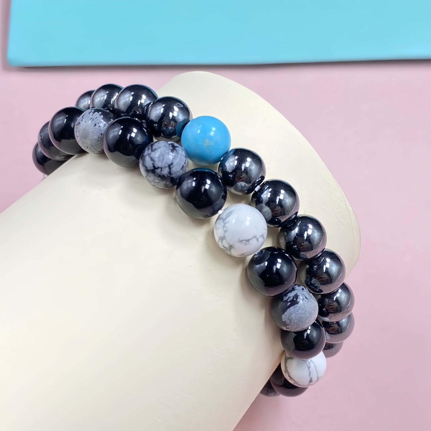 Double Hematite for Weight Loss Crystal Bracelet