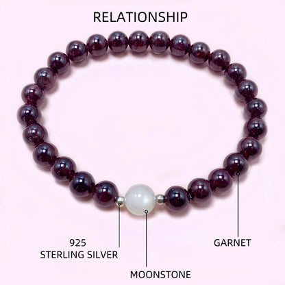 Red Garnet Crystal Bracelet for Love and Relationship