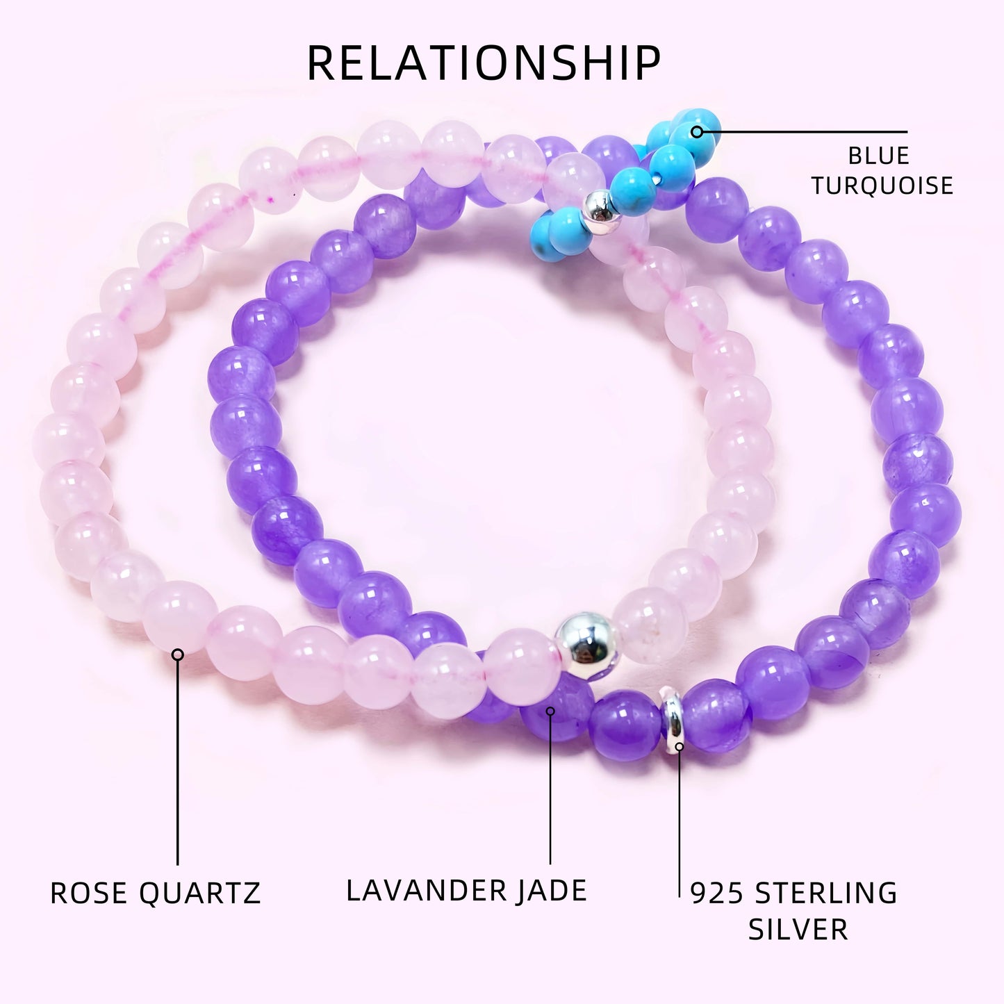 Double Amethyst Crystal Bracelet for Love and Relationship