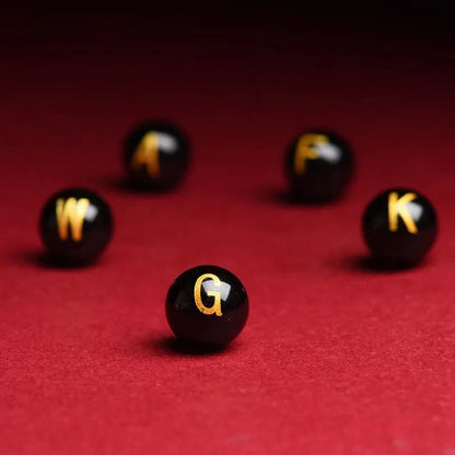 Natural Red Agate Beads - 26 Alphabet Loose Beads for Engraving Customization DIY