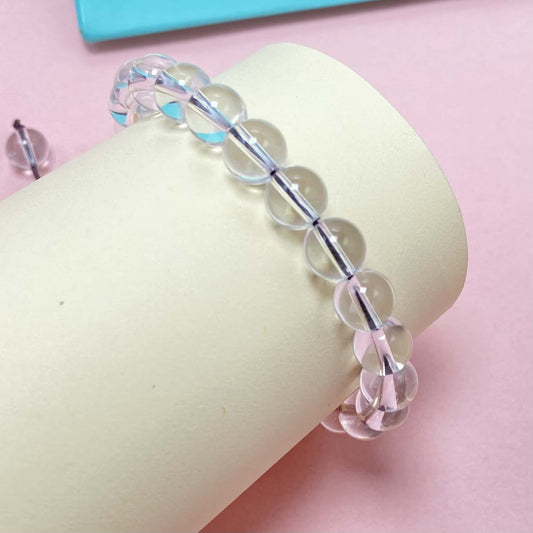Natural Clear Quartz to Help Lower Stress and Anxiety Level Briaded Rope Crystal Bracelet