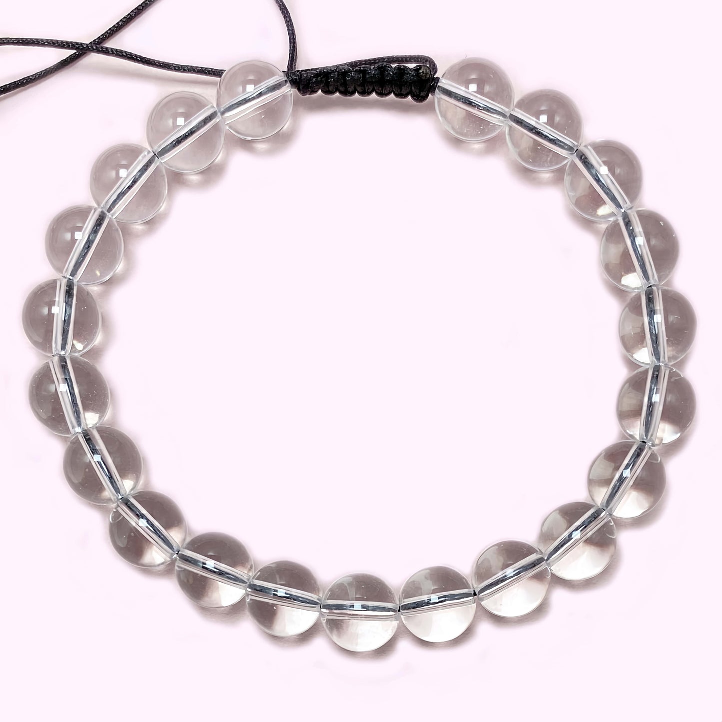 Natural Clear Quartz to Help Lower Stress and Anxiety Level Briaded Rope Crystal Bracelet