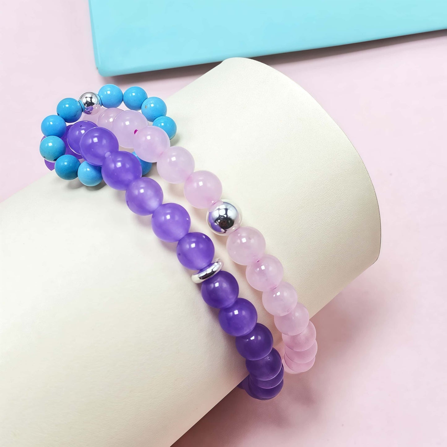 Double Amethyst Crystal Bracelet for Love and Relationship