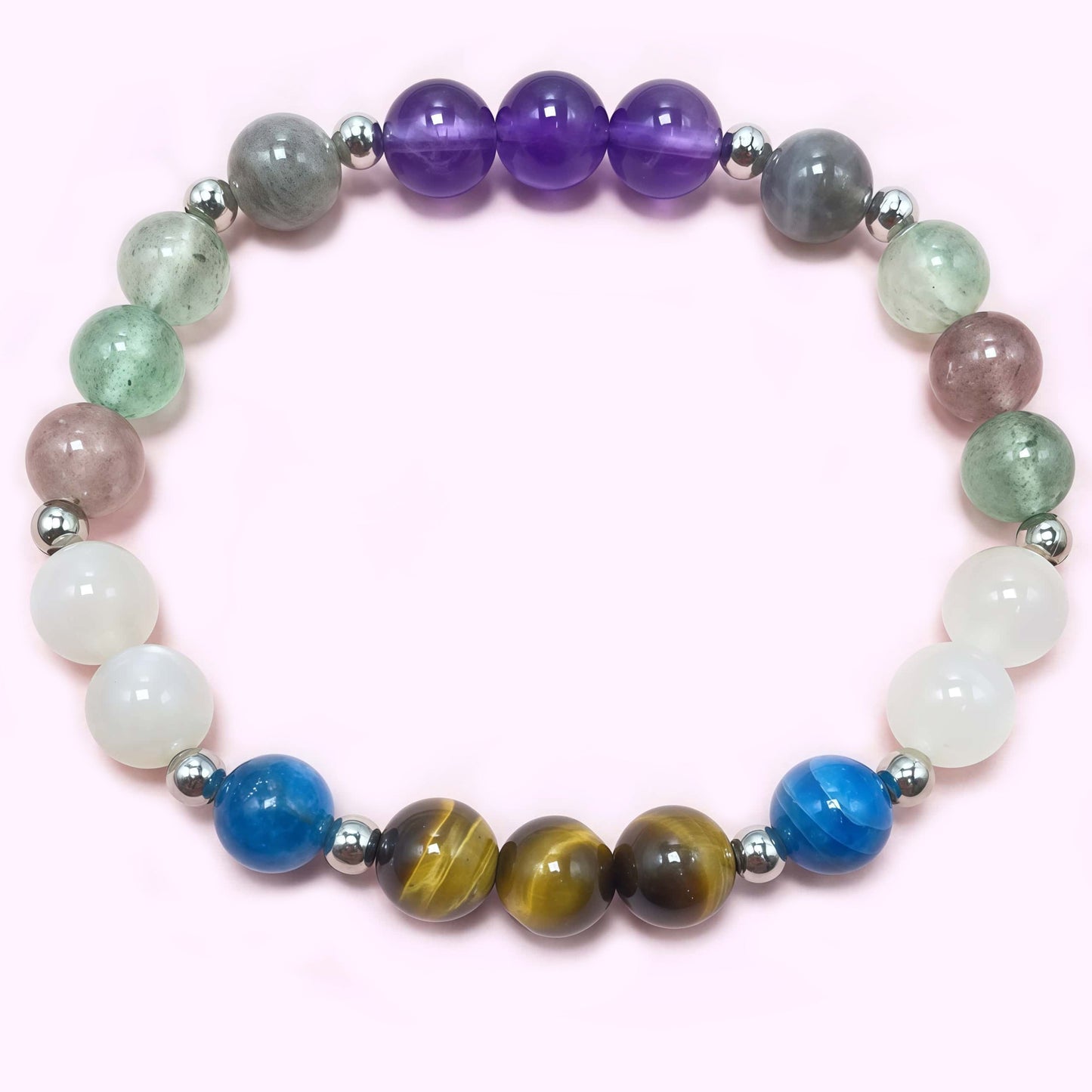 Natural Colorful Crystal Seven Chakra Crystal Bracelet