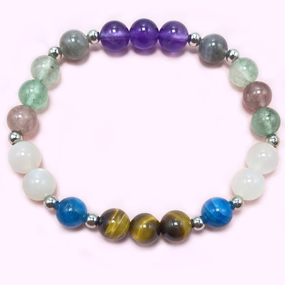 Natural Colorful Crystal Seven Chakra Crystal Bracelet