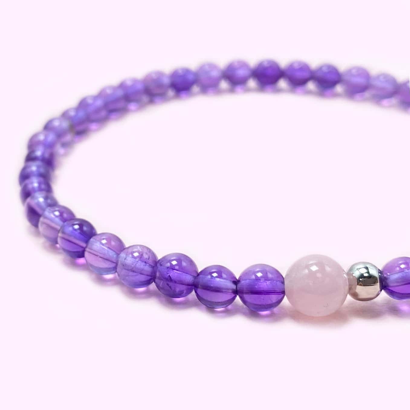 Solid Amethyst Crystal Bracelet for Love and Relationship