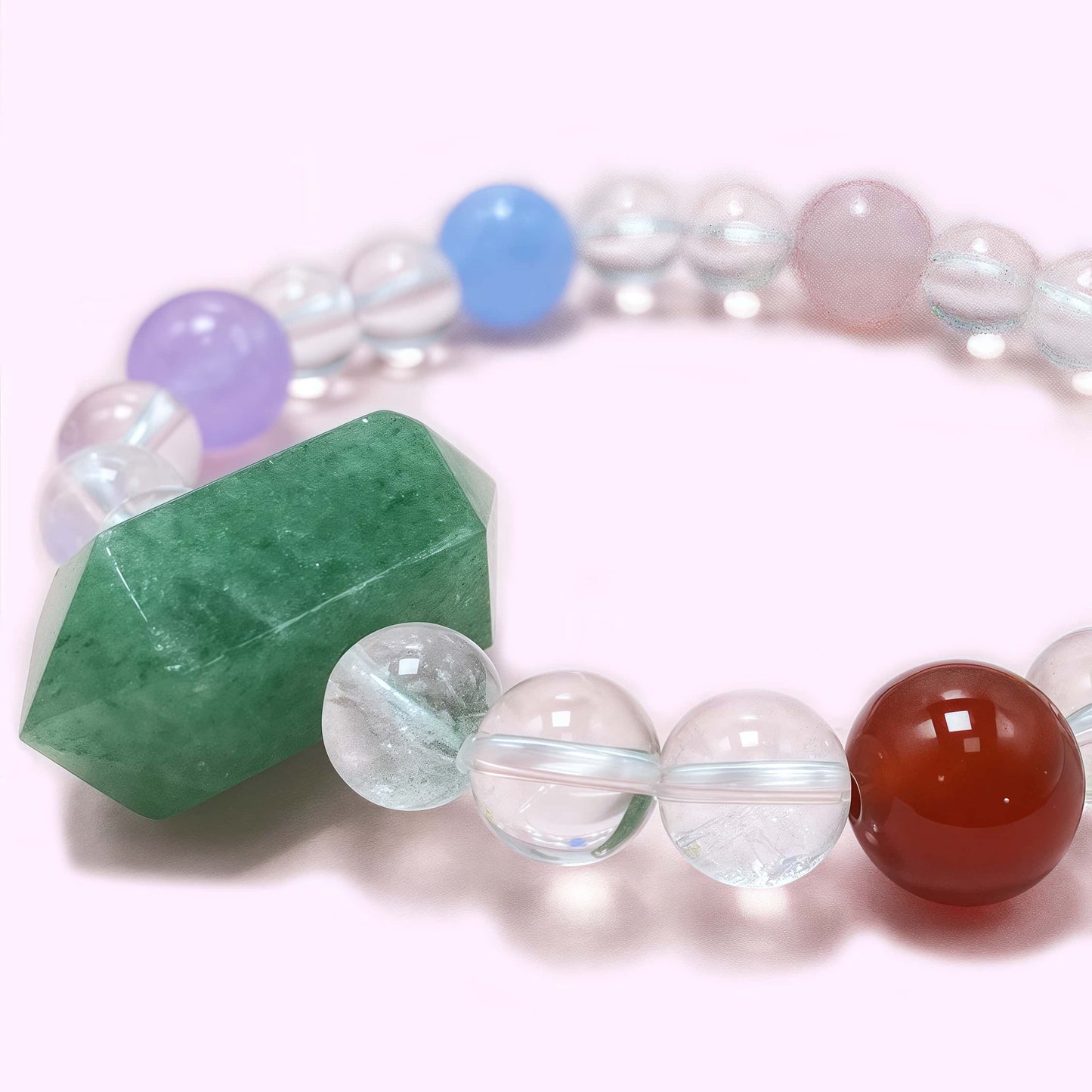Green Strawberry Seven Chakra Crystal Bracelet