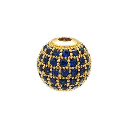 High Quality Brass Cubic Zirconia Round Spacer Beads 6mm/8mm/10mm