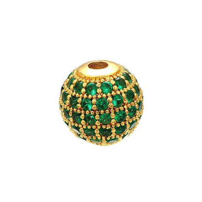 High Quality Brass Cubic Zirconia Round Spacer Beads 6mm/8mm/10mm