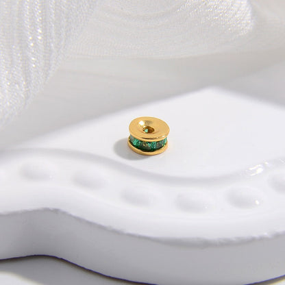 1PCS Brass Zircon Wheel Spacer Beads
