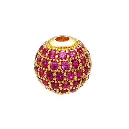 High Quality Brass Cubic Zirconia Round Spacer Beads 6mm/8mm/10mm