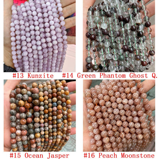 Higher Grade Crystal Stone Genuine Natural Gemstone Round Loose Beads For Bracelet Necklace DIY Jewelry Making Design 4mm 6mm 8mm 10mm 12mm