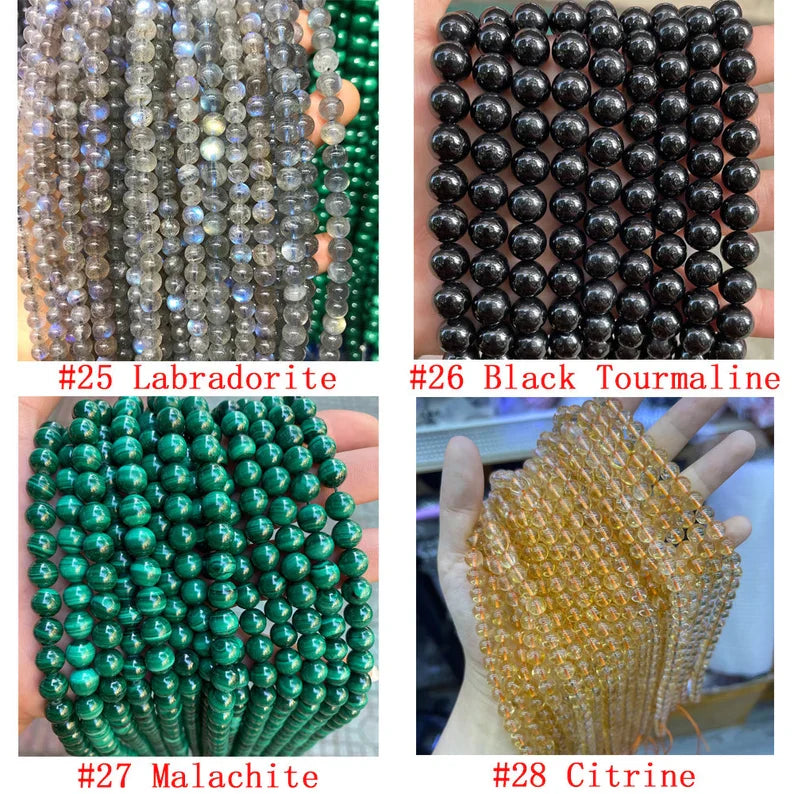 Higher Grade Crystal Stone Genuine Natural Gemstone Round Loose Beads For Bracelet Necklace DIY Jewelry Making Design 4mm 6mm 8mm 10mm 12mm