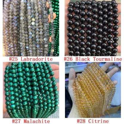 Higher Grade Crystal Stone Genuine Natural Gemstone Round Loose Beads For Bracelet Necklace DIY Jewelry Making Design 4mm 6mm 8mm 10mm 12mm