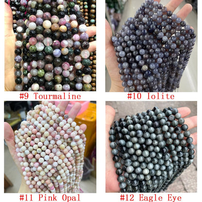 Higher Grade Crystal Stone Genuine Natural Gemstone Round Loose Beads For Bracelet Necklace DIY Jewelry Making Design 4mm 6mm 8mm 10mm 12mm