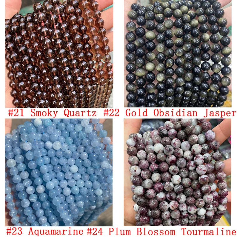 Higher Grade Crystal Stone Genuine Natural Gemstone Round Loose Beads For Bracelet Necklace DIY Jewelry Making Design 4mm 6mm 8mm 10mm 12mm