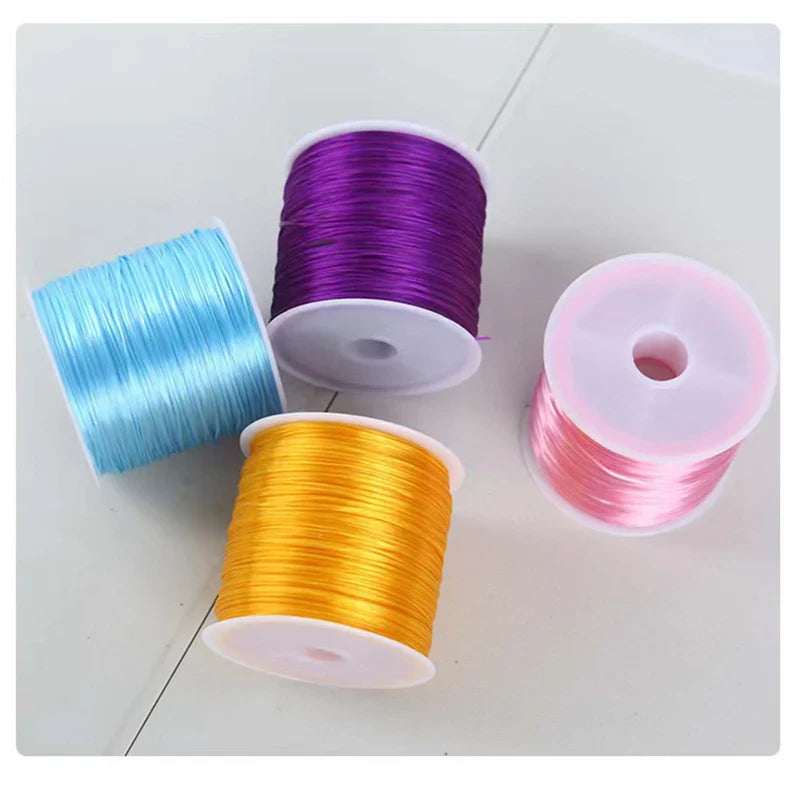 $0.99/Pcs Jewelry bungee cord,flat Jewelry Beading Cord,Elastic Cord,Elastic Thread Cord,Elastic Rope cord 50 meters,Bracelet Elastic Cord