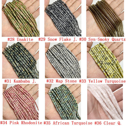 2x4mm Natural Gemstone Heishi Beads Crystal Agate Stone Disc Tyre Shape Beads Strand AAA Quality Gemstone Loose Beads for DIY Jewelry Making
