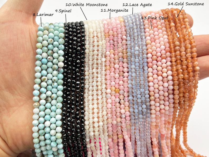 Natural Faceted Crystal Beads,2mm/3mm/4mm- Free Shipping