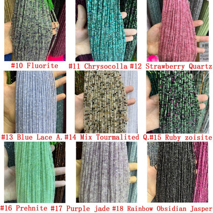 2.5mm Faceted Cube Beads Natural Gemstone Beads for Diy Jewelry Making Aquamarine/Amazonite/Rose Quartz/Garnet Beads Tiny Square Cube Beads