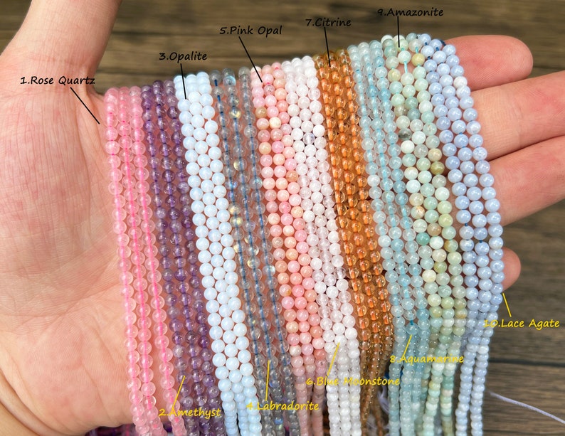 Natural Gemstone Round Beads,2mm/3mm/4mm Smooth Round Beads-Free Shipping