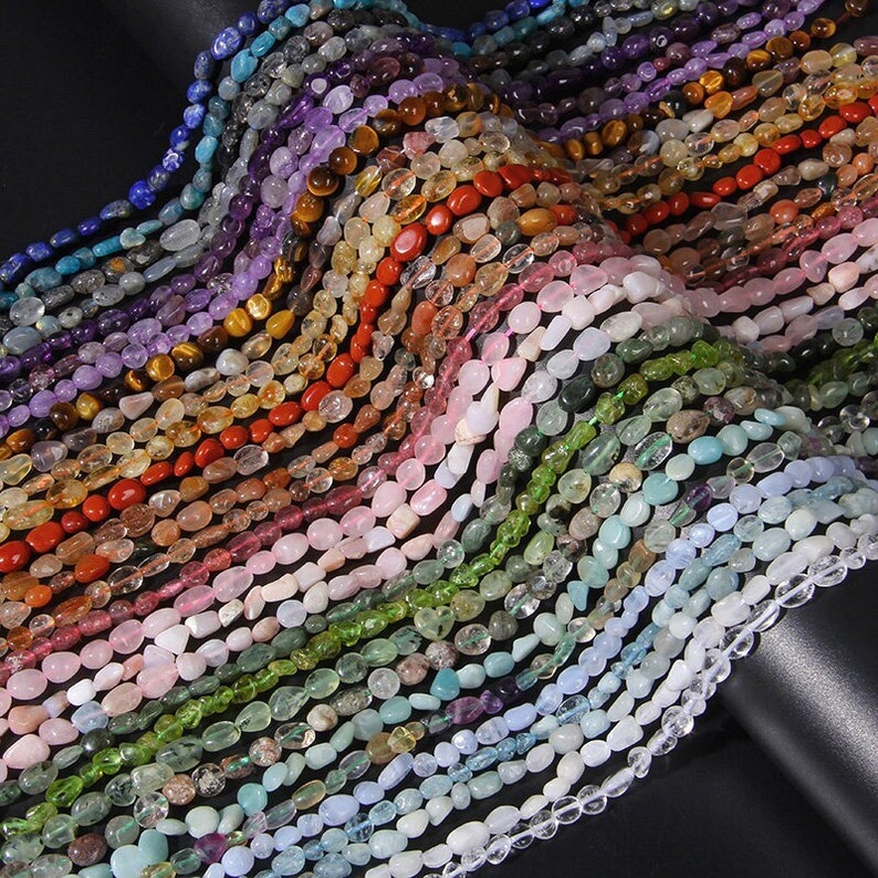 Natural Gemstone Jasper Freeform Chips Beads Bulk of Multi Color Crystal Nugget Beads Healing Loose Bead for DIY Jewelry Making 16inch 6-8mm