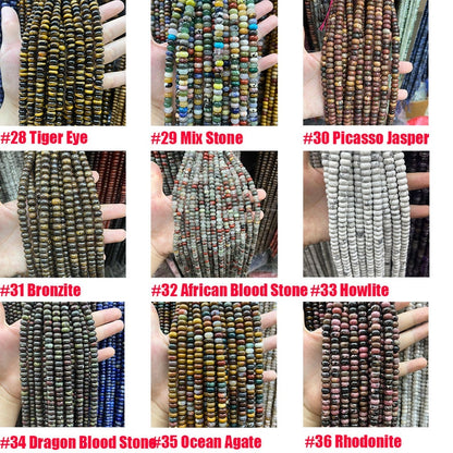 Natural Crystal Agate Stone Rondelle Beads 4*6mm 5*8mm 6*10mm Gemstone Bead Highly Polished Rondelle Shape Loose Bead for DIY Jewelry Making