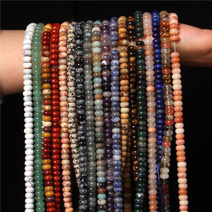 Natural Crystal Agate Stone Rondelle Beads 4*6mm 5*8mm 6*10mm Gemstone Bead Highly Polished Rondelle Shape Loose Bead for DIY Jewelry Making