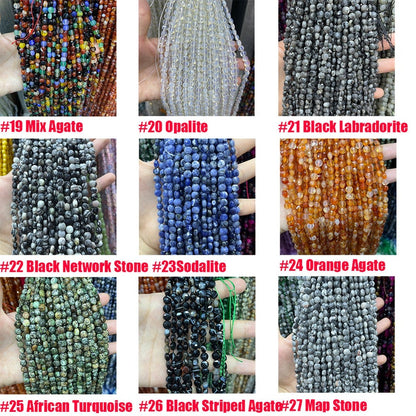 6mm Faceted Coin Round Beads Natural Gemstone Beads for Diy Jewelry Making Aquamarine/Amazonite/Rose Quartz/Agate/Crystal Coin Cut Beads 15"