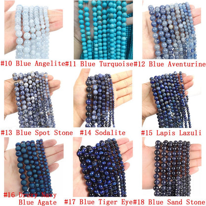 70 Options Natural Gemstone Round Smooth Beads Healing Genuine Stone Loose Beads For Bracelet Necklace DIY Jewelry Making 4mm 6mm 8mm 10mm