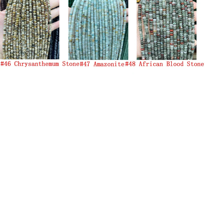 Natural 2*4mm Gemstone Rondelle Beads Crystal Agate Stone Rondelle Beads Highly Polished Rondelle Shape Loose Beads for DIY Jewelry Making