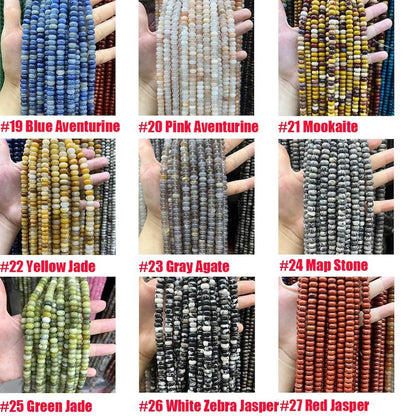 Natural Crystal Agate Stone Rondelle Beads 4*6mm 5*8mm 6*10mm Gemstone Bead Highly Polished Rondelle Shape Loose Bead for DIY Jewelry Making