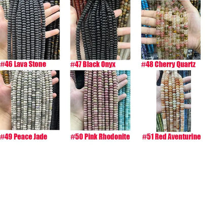 Natural Crystal Agate Stone Rondelle Beads 4*6mm 5*8mm 6*10mm Gemstone Bead Highly Polished Rondelle Shape Loose Bead for DIY Jewelry Making