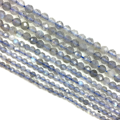 Natural Labradorite & Gray Moonstone Faceted Round Beads Healing Gemstone Loose Beads  for DIY Jewelry MakingAAAAA Quality 2mm 4mm