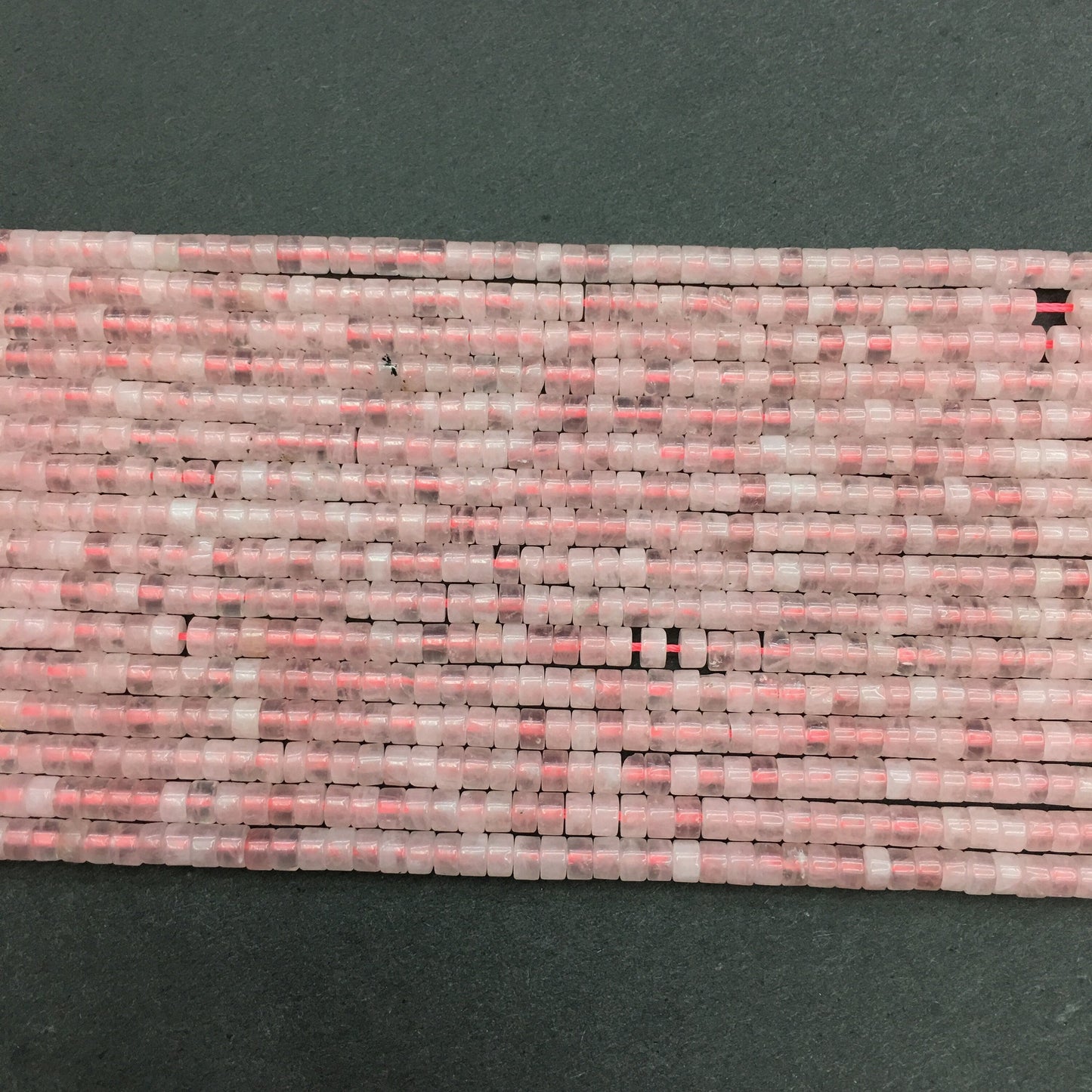 Natural Rose Quartz HeiShi Shape Beads Tube  2X4MM