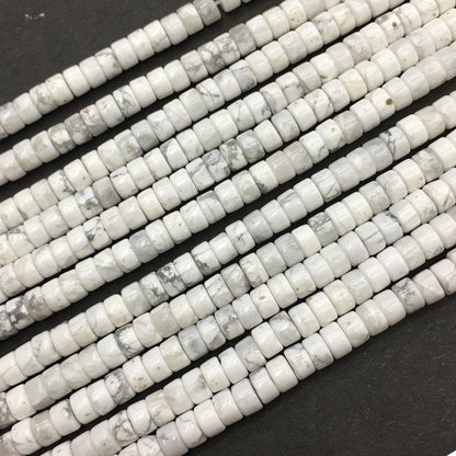 Natural White Howlite HeiShi Shape Beads Tube 2X4MM