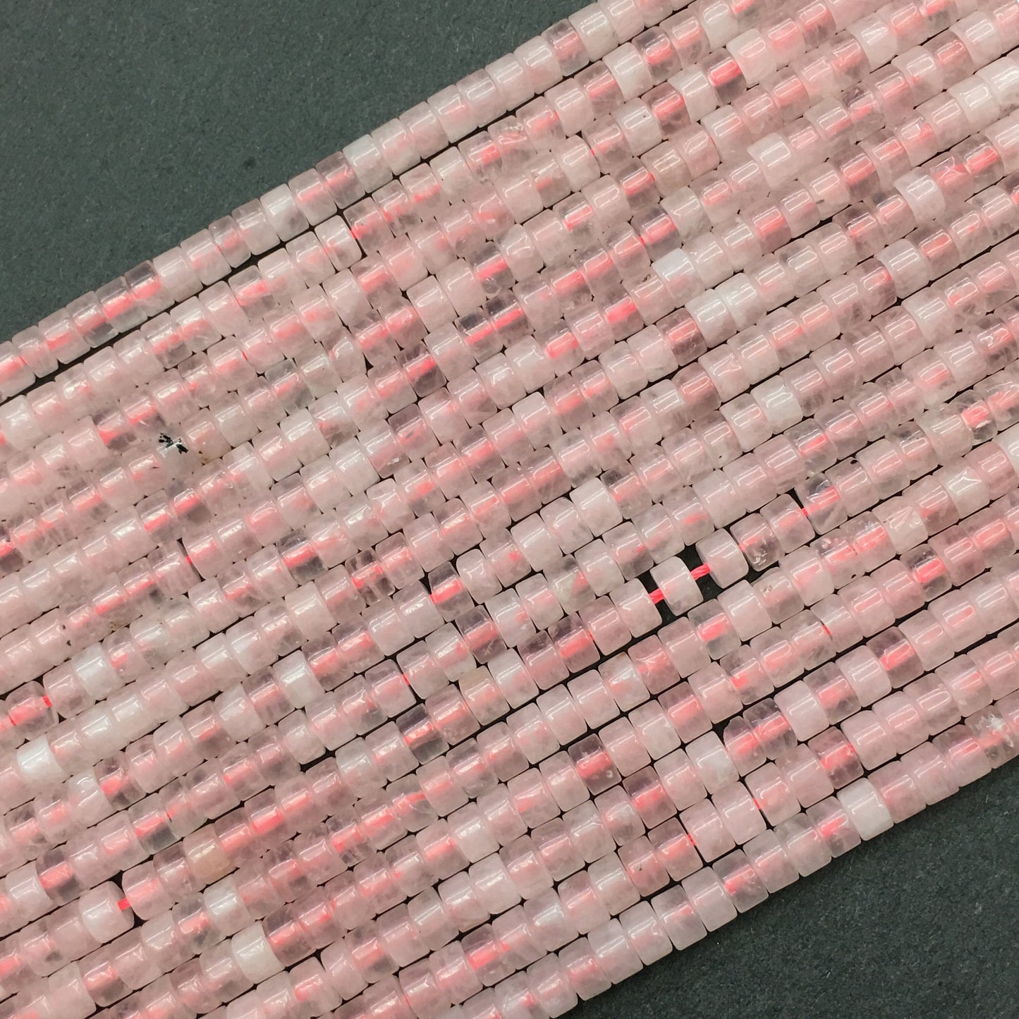 Natural Rose Quartz HeiShi Shape Beads Tube  2X4MM