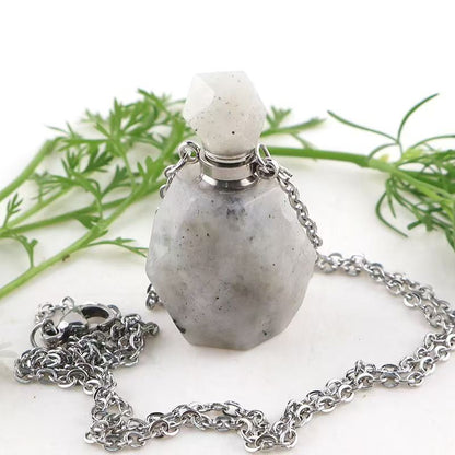 Healing Crystal Freefrom Shape Perfume Pendant Necklace
