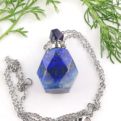 Healing Crystal Freefrom Shape Perfume Pendant Necklace