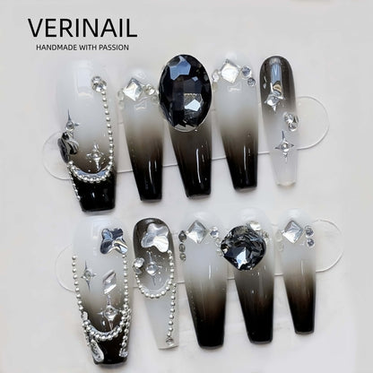 #1 Handmade Press On Nails Gothic nails/Smudged nails/Custom nails