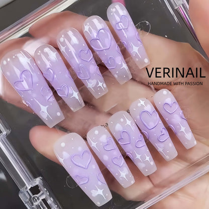 #3 Press-On Nails Box | Handmade | Reusable | Glitter + Gems + Floral | French Tips