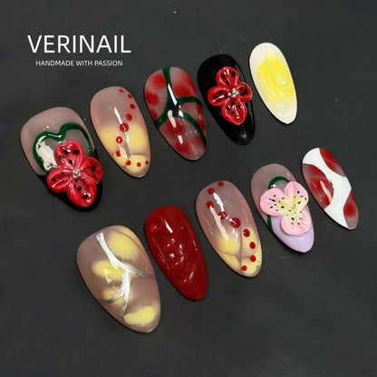 #3 Press-On Nails Box | Handmade | Reusable | Glitter + Gems + Floral | French Tips